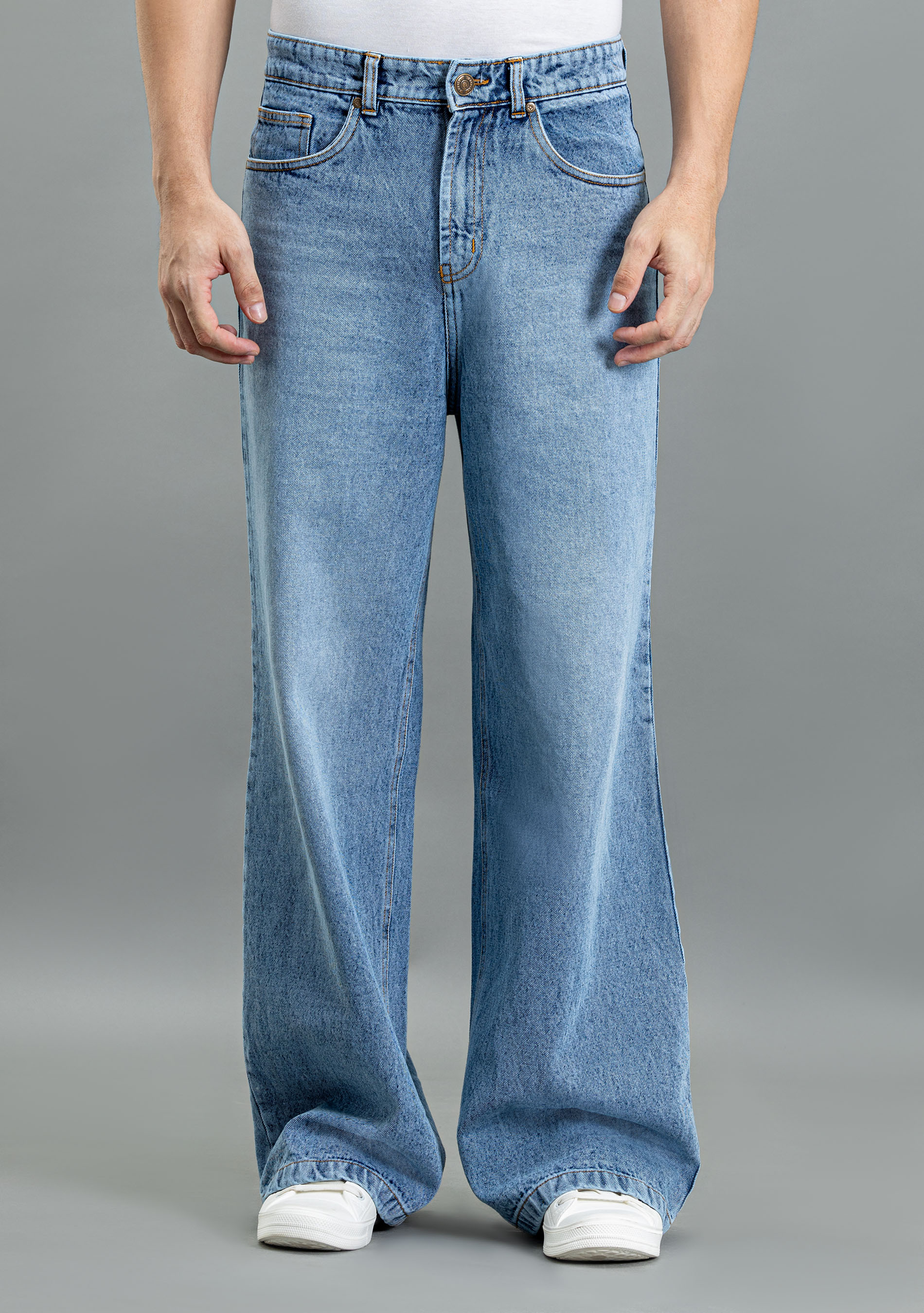 Blue Wide Leg Rhysley Men's Fashion Jeans - Buy Online in India @ Mehar