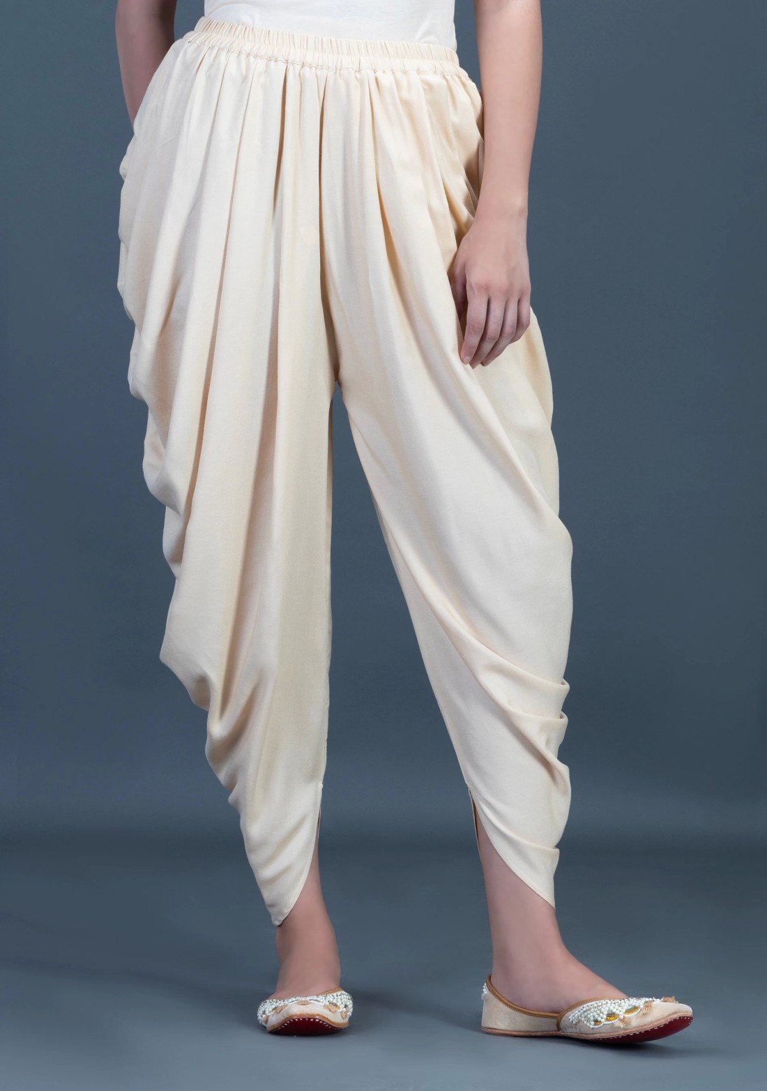 Olive Straight cowl neck Kurta paired with dhoti pants