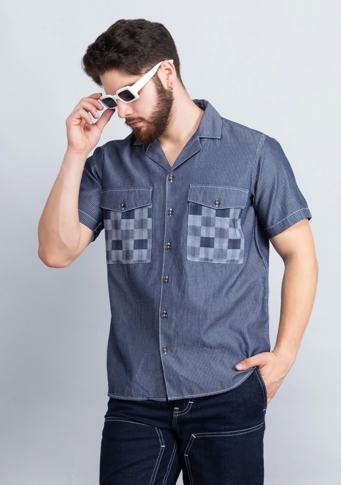 Summer Denim Denim Shirts For Men For Men Cotton Plaid Smart Short Sleeve  Cargo Dress CLOTHES In 4XL From Tinypari, $30.67 | DHgate.Com