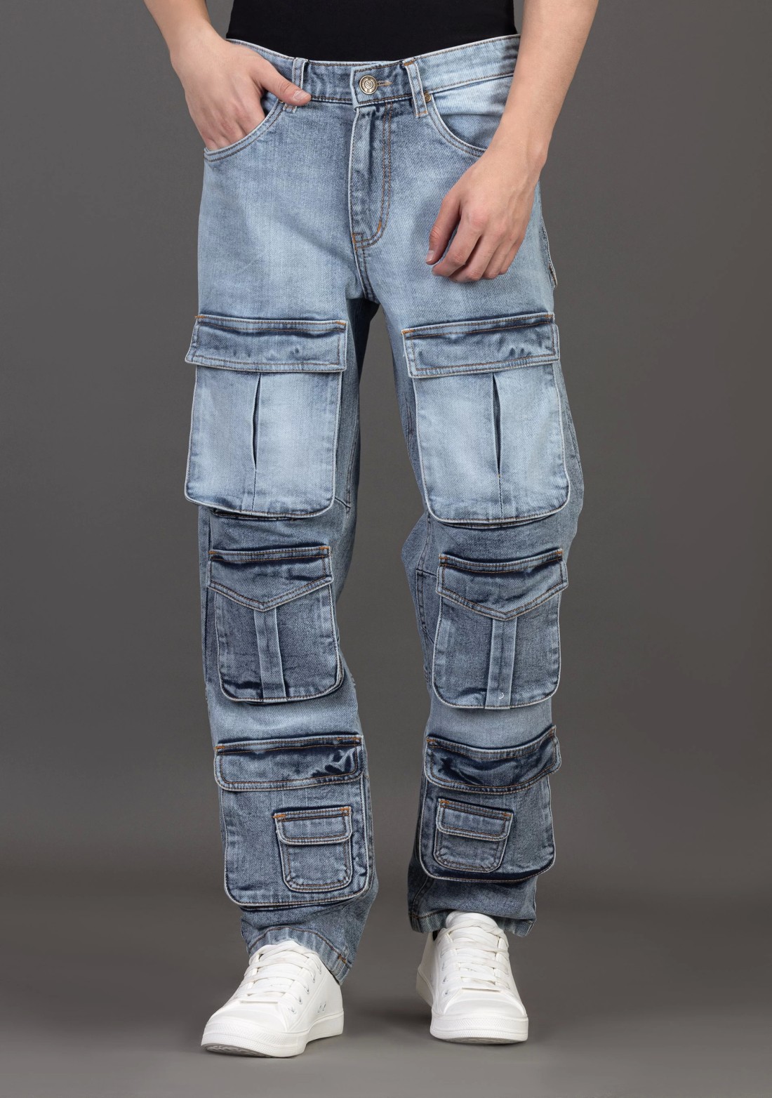 Buy Highlander Light Blue Relax Cargo Jeans for Men Online at Rs.807 - Ketch