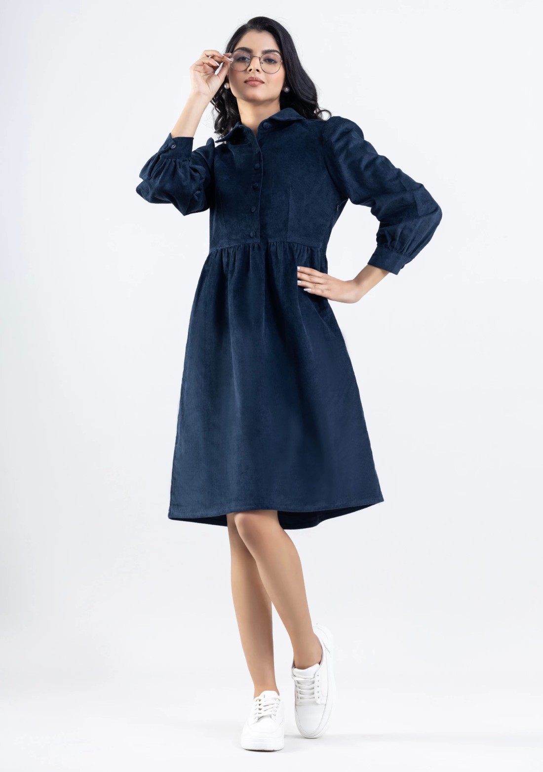 Buy Denim Blue Cotton Shirt Dress Online - Label Ritu Kumar International  Store View
