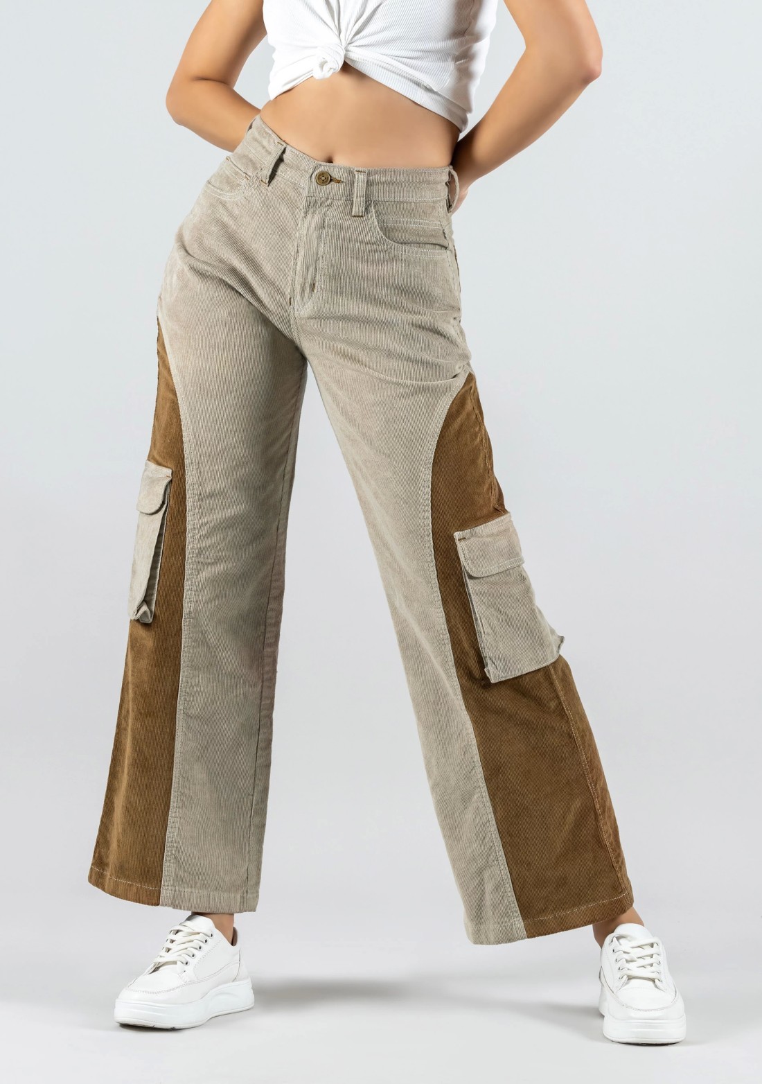 Buy Solid Light Gold Tulip Pant Online in India