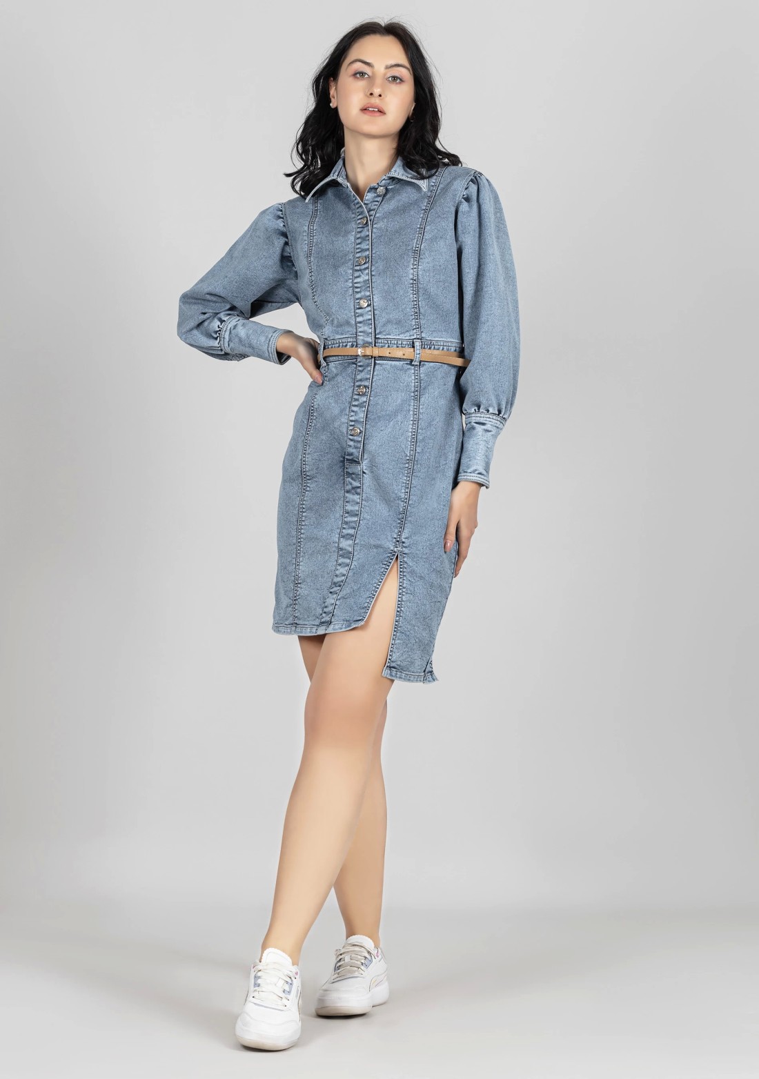 Buy Blue Printed Tencil Denim Short Dress Online - Label Ritu Kumar India  Store View