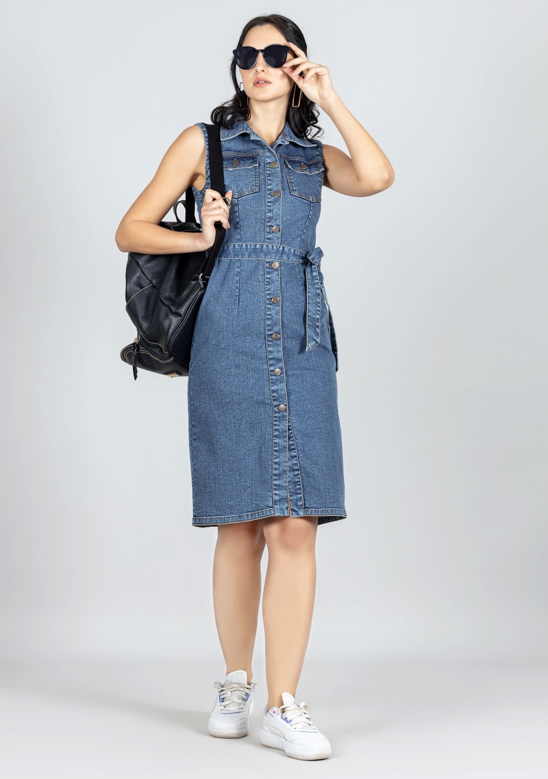 Buy online Black Solid Denim Dress from western wear for Women by Recap for  ₹2099 at 0% off | 2024 Limeroad.com