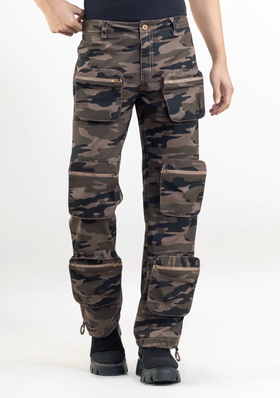 Cargo trousers - Dark grey/Patterned - Men | H&M IN