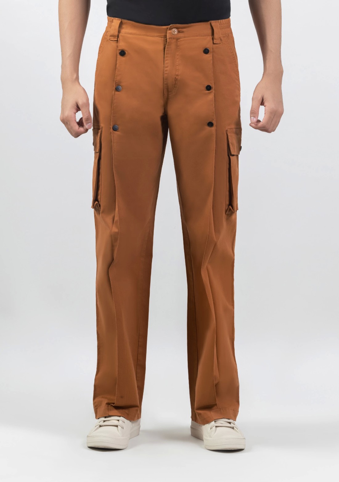 Buy Men Beige Slim Fit Solid Flat Front Casual Trousers Online - 753802 |  Louis Philippe