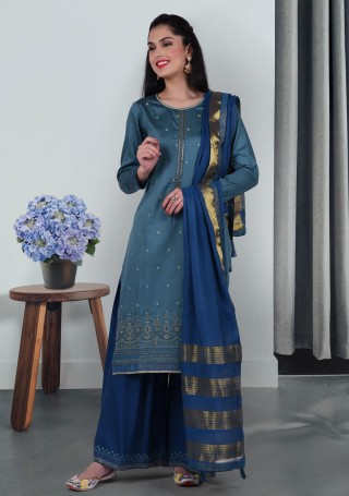 Jam Silk Embroidered Salwar Suit Set