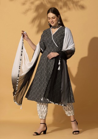 Monochromatic Pure Cotton Angrakha Suit Set