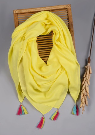Lime Yellow Solid Moss Rayon Scarf