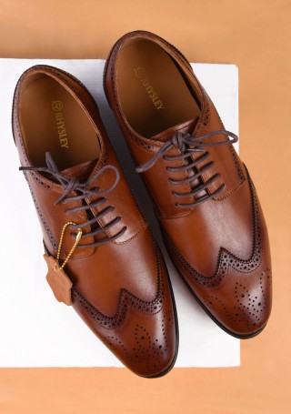 Brown Lace-up Men's Formal Leather Shoes