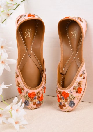 Dusty Pink Handcrafted Pure Leather Jutti