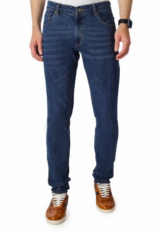 Denim Blue Men's Regular Fit Cotton Stretch Jeans