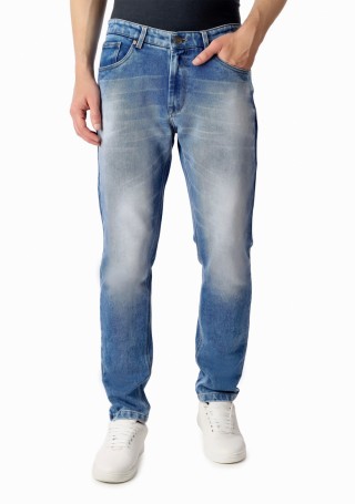 Men's Blue Regular Fit Cotton jeans