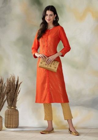 South Cotton Chikankari Short Kurti Nice Orange Colour Lucknow Chikan –  Lucknow Chikan Emporium