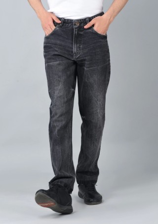 Dark Grey Comfort Fit Men's Cotton Jeans