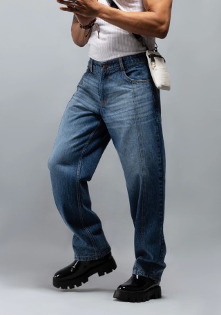 Denim Blue Straight Fit Men's Jeans