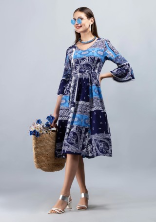 Trendy Patch Printed  Viscose Rayon Dresses