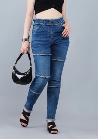 Blue Slim Fit Women's Stretch Fashion Jeans