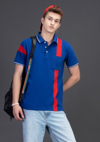 Rhysley Blue Regular Fit Men's Fashion Polo T-Shirt