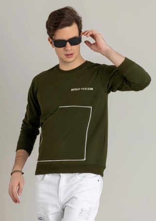 Olive Regular Fit Men's Sweatshirt