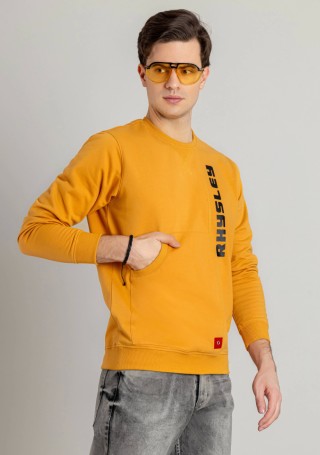 Mango Yellow Regular Fit Men's Sweatshirt