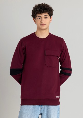 Maroon Regular Fit Men's Sweatshirt