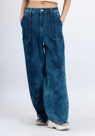 Blue Wide Leg Women's Fashion Jeans