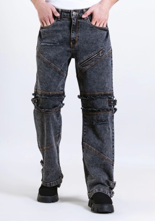 Grey Wide Leg Men's Ultra Fashion Jeans