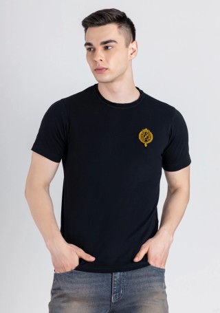 Black Regular Fit Men's Half Sleeves T-Shirt