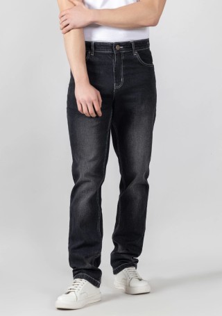 Black Regular Fit Tinted Men's Jeans