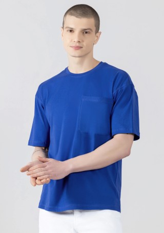 Blue Regular Fit Men's Round Neck T-shirt