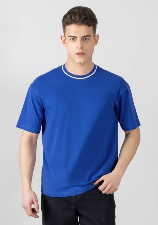 Blue Regular Fit Men's Round Neck T-shirt