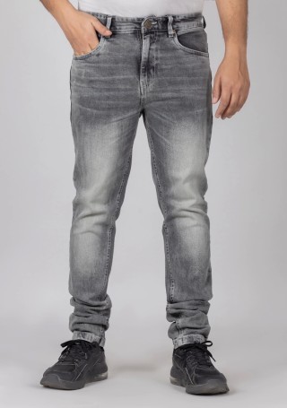 Grey Straight Fit Men's Fashion Jeans