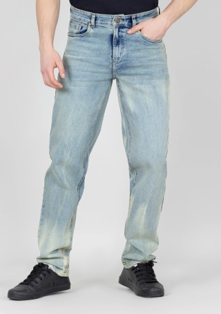 Blue Tinted Straight Fit Men's Jeans