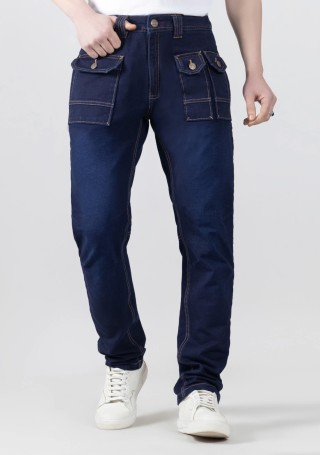 Blue Narrow Fit Men's Fashion Jeans