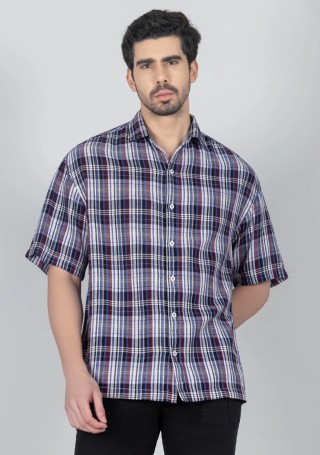 Multi Colour Oversize Drop Shoulder Men's Cotton Check Shirt