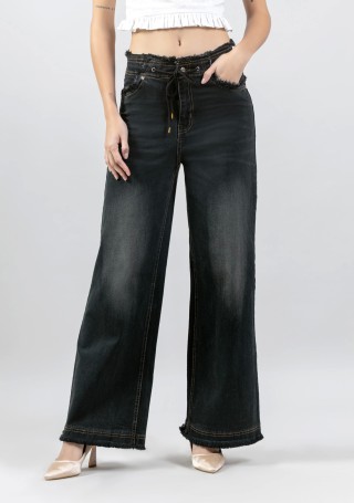 Black Wide Leg Women's Fashion Jeans