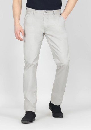 Light Grey Slim Fit Men’s Casual Trousers