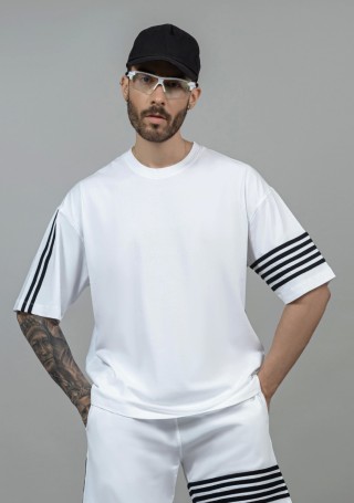White Regular Fit Men's Half Sleeves T-shirt