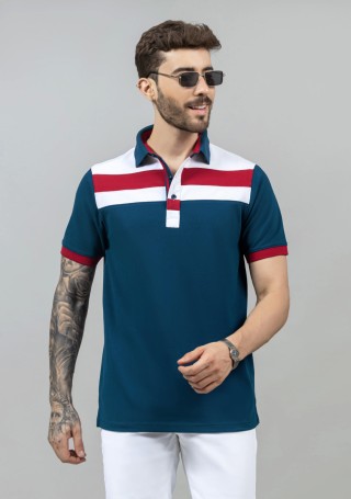 Blue Regular Fit Men's Polo T-Shirt